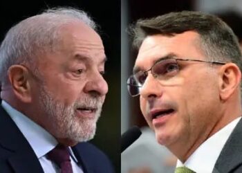 O presidente da República, Luiz Inácio Lula da Silva; e o senador Flávio Bolsonaro (PL-RJ) (Ton Molina/GettyImages/Saulo Cruz/Agência Senado)