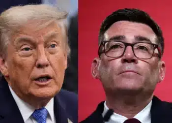 Presidente dos EUA, Donald Trump, e primeiro-ministro do Reino Unido, Andy Burnham  • Reuters
