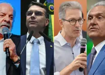 O presidente da República, Luiz Inácio lula da Silva (PT), o senador Flávio Bolsonaro (PL-RJ) e os ex-governadores Romeu Zema (Novo) e Ronaldo Caiado (PSD)  • Arte CNN Brasil