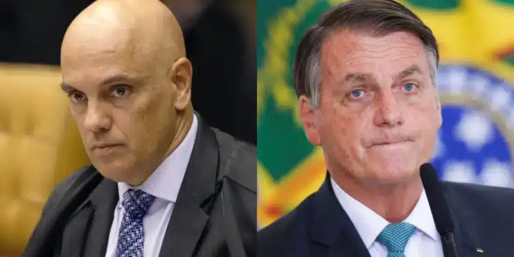 Ministro do STF Alexandre de Moraes e o ex-presidente Jair Bolsonaro • Rosinei Coutinho/SCO/STF e Adriano Machado/Reuters