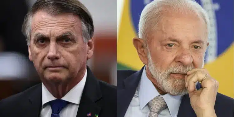 O ex-presidente Jair Bolsonaro, do PL, e o presidente Luiz Inácio Lula da Silva, do PT • Reprodução
