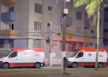 Samu constatou a morte da menina em prédio de Praia Grande — Foto: Reprodução/Redes sociais