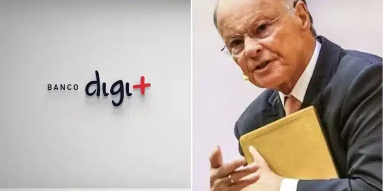 Digimais/Reprodução Imagem colorida mostra Banco Digimais e Edir Macedo. Metrópoles