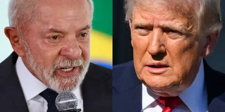 O presidente do Brasil, Luiz Inácio Lula da Silva; e o presidente dos Estados Unidos, Donald Trump (Fabio Rodrigues Pozzebom/Agência Brasil/MANDEL NGAN/AFP)