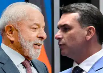 O presidente da República, Luiz Inácio Lula da Silva; e o senador Flávio Bolsonaro (PL-RJ) (Ricardo Stuckert/PR/Carlos Moura/Agência Senado/Divulgação)