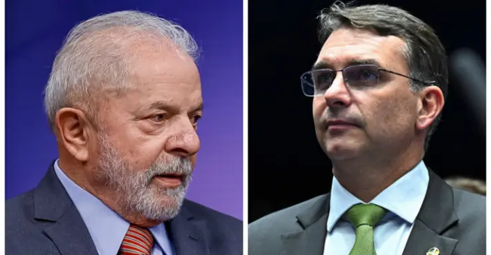 Luiz Inacio Lula da Silva e Flavio Bolsonaro sao pre-candidatos a Presidencia da Republica | Foto: Montagem da Revista Oeste, a partir de imagens de Ricardo
Stuckert e Jefferson Rudy/Agencia Senado