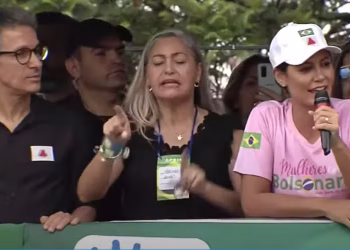 Romeu Zema e Michelle Bolsonaro — Foto: reprodução/ Youtube/ outubro de 2022