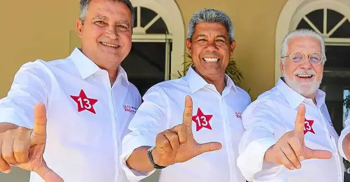 Da esquerda para a direita: Rui Costa, Jeronimo Rodrigues e Jaques Wagner. Trio petista governa a Bahia desde 2007 | Foto: Divulgaçao/PT-BA