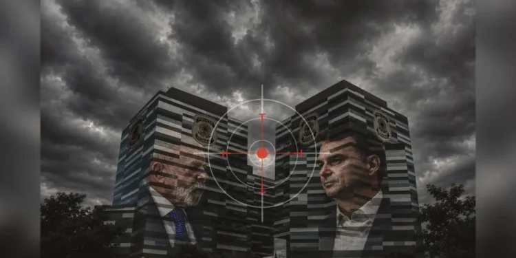 TENSÃO - Sede da PF: inquéritos em curso têm potencial para influenciar o resultado do pleito presidencial (Montagem com fotos de Evaristo Sá/AFP; Maira Erlich/Bloomberg/Getty Images; Rafa Neddermeyer.