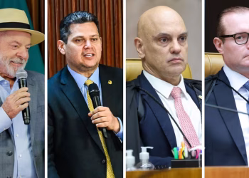 Lula, Alcolumbre, Moraes e Zanin participaram de jantar na casa do vice-presidente da Suprema Corte
Montagem: Ricardo Stuckert/PR – 29.07.2026; Pedro Gontijo/Presidência do Senado – 21.05.2025; Gustavo Moreno/STF – 03.08.2026; Fellipe Sampaio/STF – 21.08.2025