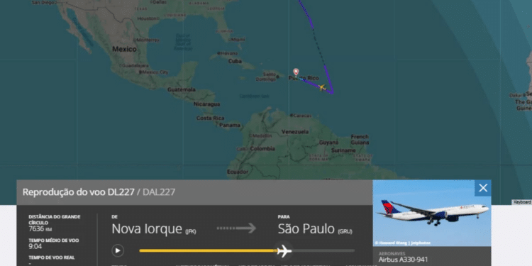 Foto: Reprodução/ FlightRadar24