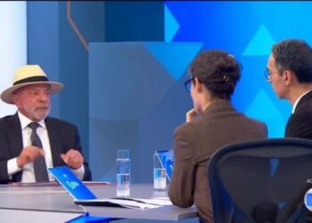 Lula citou dados falsos e fez afirmações enganosas sobre dívida pública, PIB e a situação fiscal do país na entrevista ao JN (Foto: Reprodução/TV Globo)