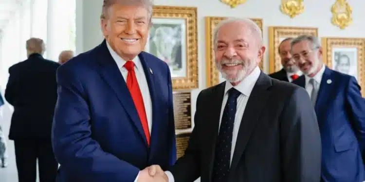 Donald Trump e Luiz Inácio Lula da Silva na Casa Branca, durante encontro no dia 7 de maio • Instagram/@lulaoficial