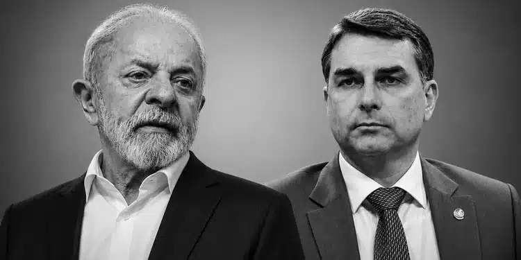 Lula e Flávio: diferença entre os dois caiu de 9 para apenas 4 pontos percentuais (Ricardo Stuckert/PR/Agência Senado/Montagem/Flickr)