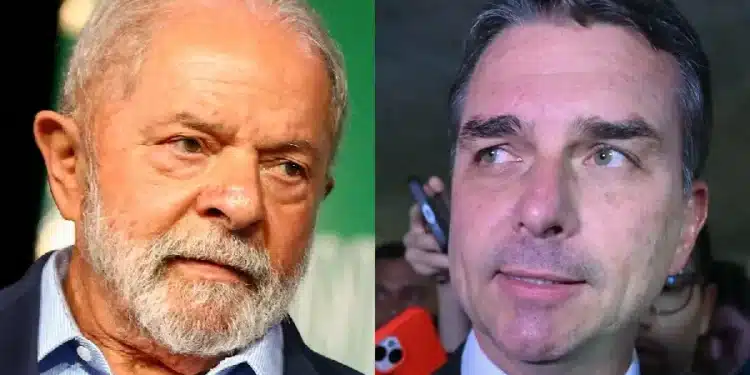 O presidente da República, Luiz Inácio Lula da Silva; e o senador Flávio Bolsonaro (PL-RJ) (Marcelo Camargo/Agência Brasil/Ton Molina/Agência Senado/Divulgação)