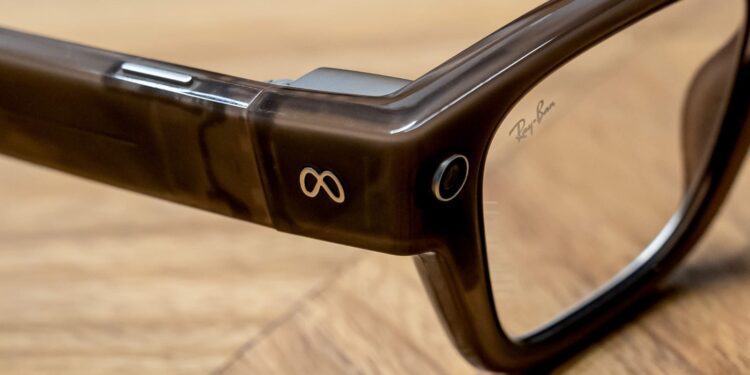 The Meta Ray-Ban Display AI glasses at Meta headquarters in Menlo Park, California, US, on Tuesday, Sept. 16, 2025. Meta Platforms Inc., seeking to turn its burgeoning smart glasses into a must-have product, on Wednesday unveiled its first version with a built-in screen. Photographer David Paul Morris/Bloomberg via Getty Images (David Paul Morris/Bloomberg/Getty Images)