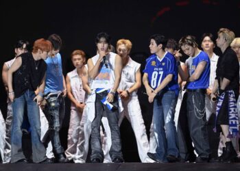 Grupo de K-pop Stray Kids canta no Rock in Rio sem chuva - Mauro Pimentel-12.set.2026/AFP