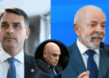 Flávio Bolsonaro, Alexandre de Moraes e Lula Fotos: Andressa Anholete/Agência Senado, André Coelho/EFE e Ricardo Stuckert/PR