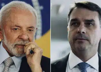 O presidente Luiz Inácio Lula da Silva à esquerda e o senador Flávio Bolsonaro à direita  • Reprodução/CNN