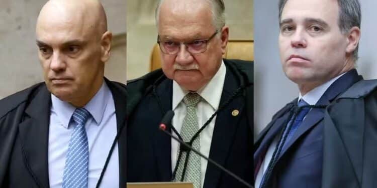 Alexandre de Moraes, Edson Fachin e André Mendonça — Foto: Gustavo Moreno/STF/29-05-2024; Cristiano Mariz/Agência O Globo//03/08/2026; Antonio Augusto/STF/25-09-2024
