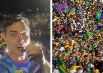 Flávio Bolsonaro foi aos três maiores colégios eleitorais do Nordeste a pouco mais de duas semanas do primeiro turno  (Redes sociais/Reprodução)