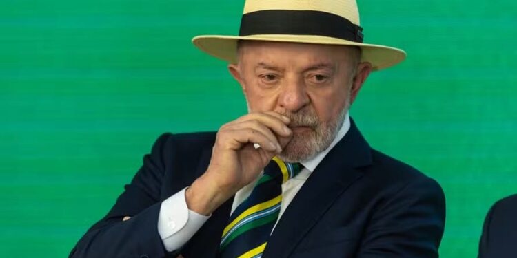 O presidente Lula em evento no Palácio do Planalto sobre a Previdência Social — Foto: Brenno Carvalho/Agência O Globo