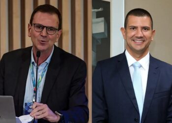 Eduardo Paes (PSD) e Douglas Ruas (PL) (Thiago Ribeiro/Beto Barata/Getty Images)
