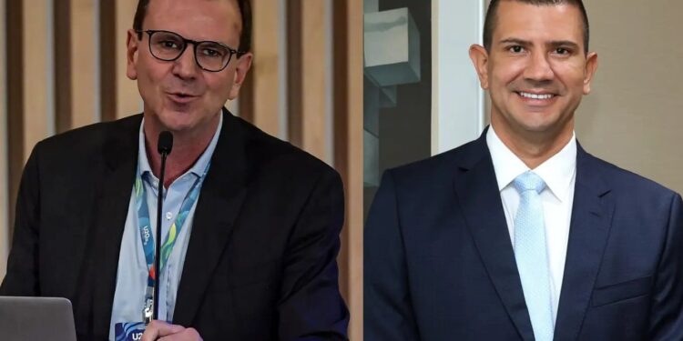 Eduardo Paes (PSD) e Douglas Ruas (PL) (Thiago Ribeiro/Beto Barata/Getty Images)