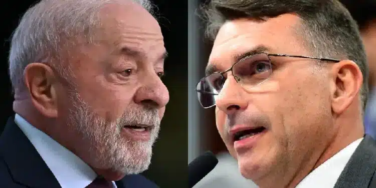 O presidente da República, Luiz Inácio Lula da Silva; e o senador Flávio Bolsonaro (PL-RJ) (Ton Molina/GettyImages | Saulo Cruz/Agência Senado)