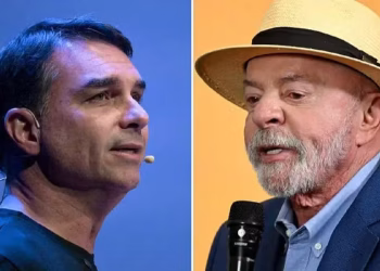 Flávio Bolsonaro e Lula — Foto: Getty Images via BBC