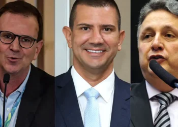 Eduardo Paes (PSD), Douglas Ruas (PL) e Anthony Garotinho (Republicanos) (Thiago Ribeiro/Beto Barata/Vinicius Loures/Câmara dos Deputados/Getty Images)