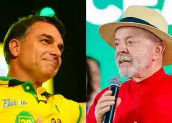 Senador Flávio Bolsonaro (PL) e o presidente Luiz Inácio Lula da Silva (PT)  • Reprodução
