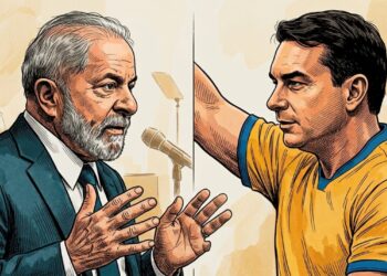 Lula e Flávio ilustração. Foto: Reprodução/ O Antagonista