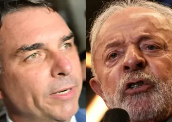O senador Flávio Bolsonaro (PL-RJ); e o presidente da República, Luiz Inácio Lula da Silva (Ton Molina/Agência Senado/Marcelo Camargo/Agência Brasil)