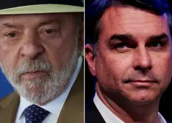 Lula, em uma cerimonia no Palacio Planalto, em 8 de agosto; e Flavio, durante evento em Brasília, em 5 de agosto | Foto: Adriano Machado/Reuters